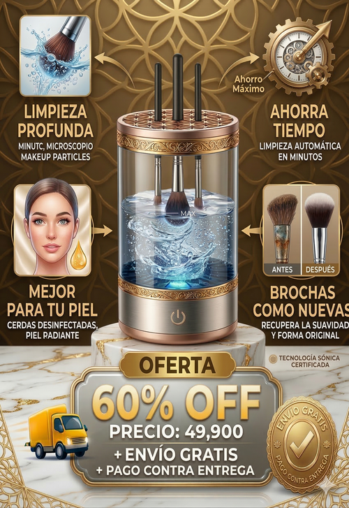 Limpiador Automático de Brochas de Maquillaje