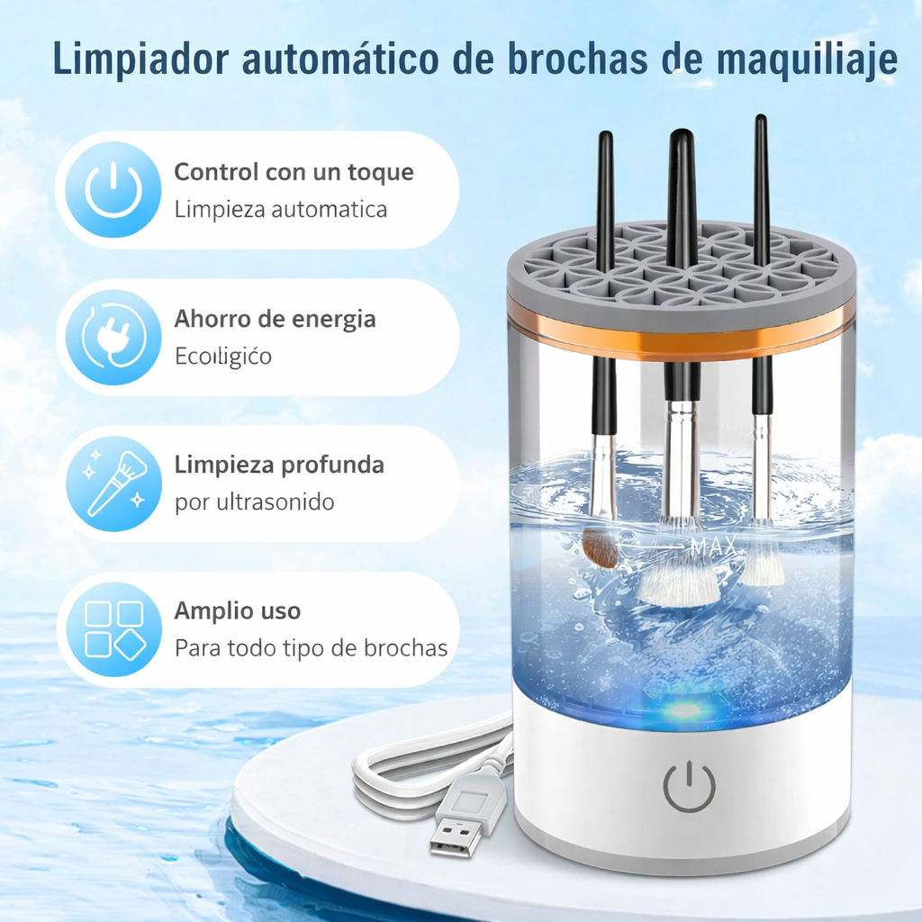 Limpiador Automático de Brochas de Maquillaje