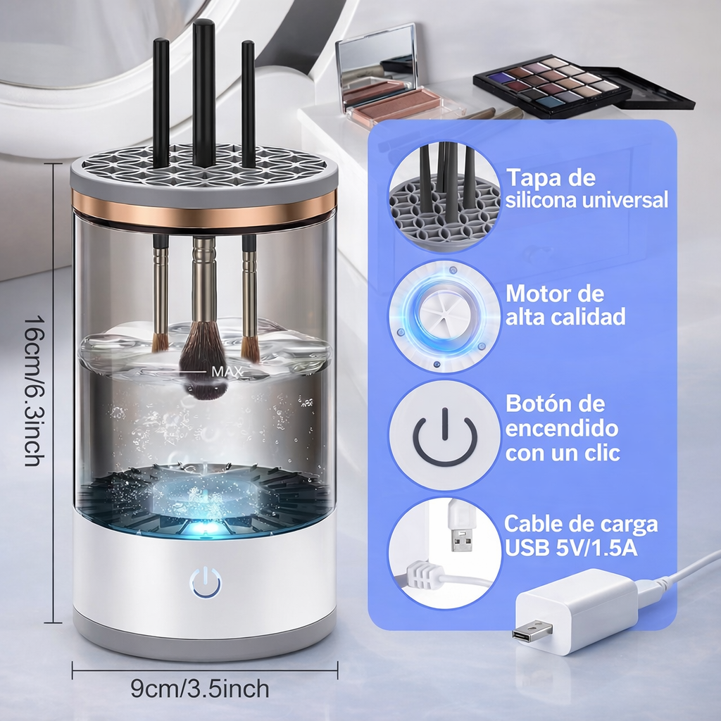 Limpiador Automático de Brochas de Maquillaje